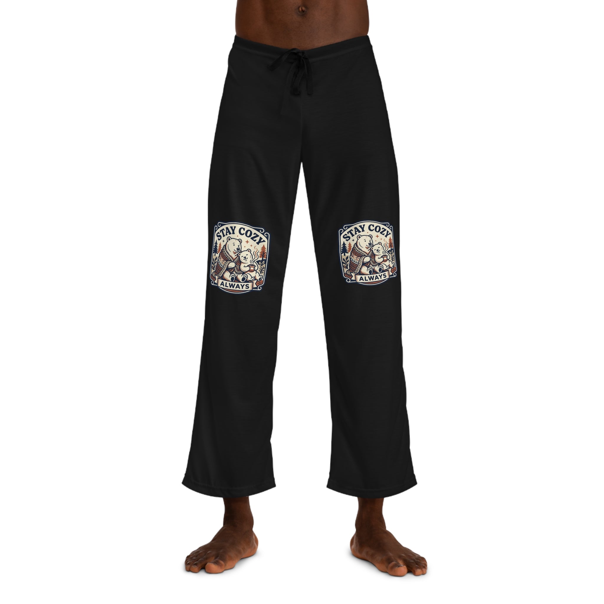 Stay Cozy Always Pajama Pants — Men’s Lounge Sleepwear with Bear Patch